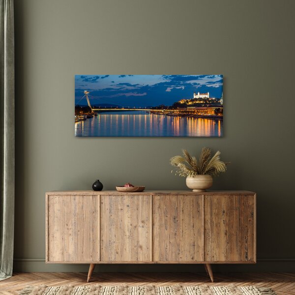 Obraz Bratislavy s hradom (120x50 cm)