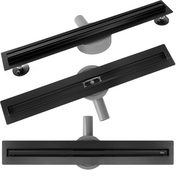 Rea Neox Slim Pro, sprchový odtokový žľab 50cm, čierna matná, REA-G2744