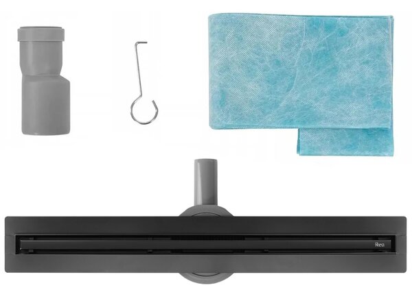 Rea Neox Slim Pro, sprchový odtokový žľab 50cm, čierna matná, REA-G2744
