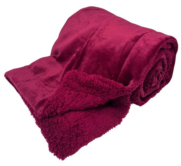 Home Elements Mikroflanelová deka s baránkom, vínová