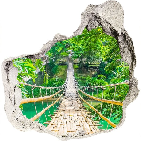 Nálepka 3D diera samolepiaca Most bambusové lesy