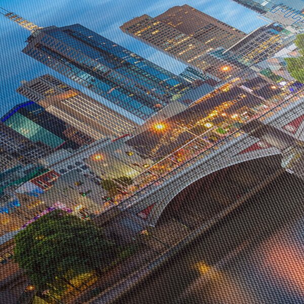 Obraz mesta Melbourne (s hodinami) (90x30 cm)