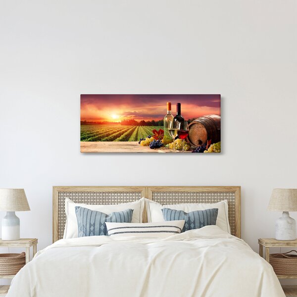 Obraz vinice s vínom (120x50 cm)