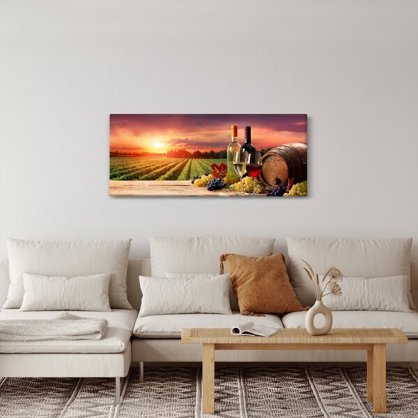 Obraz vinice s vínom (120x50 cm)