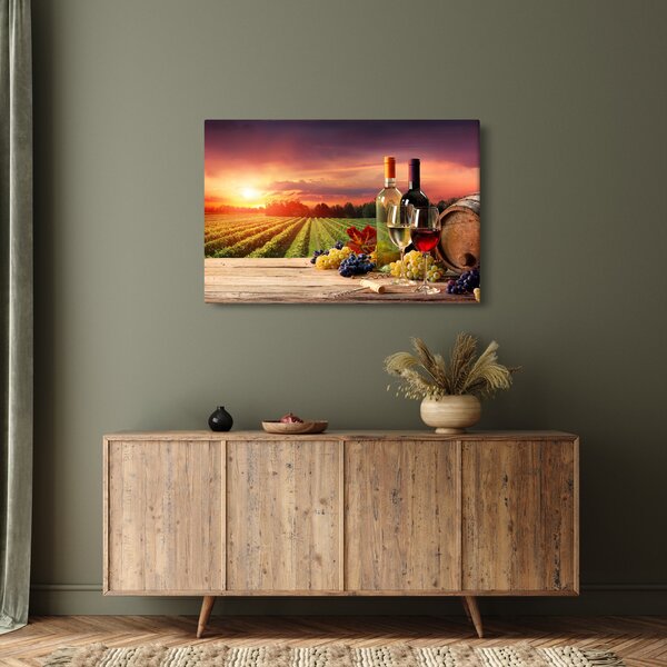 Obraz vinice s vínom (90x60 cm)