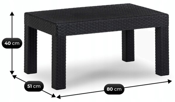 Záhradný set BRENTA, čierna/sivá