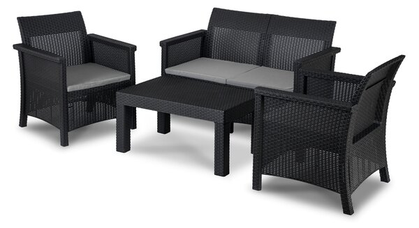 Záhradný set BRENTA, čierna/sivá