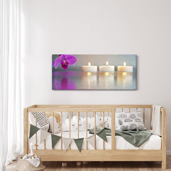 Obraz sviečok na vode (120x50 cm)