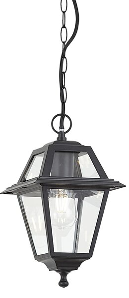 Klasická vonkajšia závesná lampa čierna IP44 - Berta