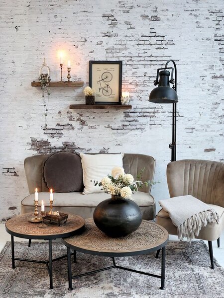 Čierna antik kovová stojacia lampa s patinou Factory - 175 cm / E27 / 60W - Chic Antique