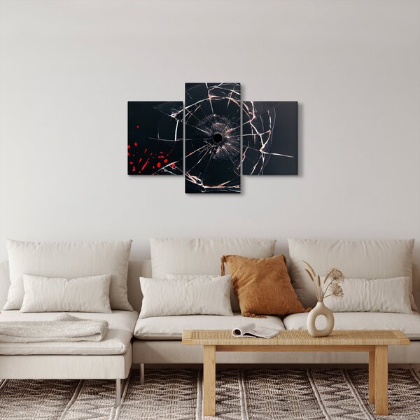 Abstraktný obraz - rozbité sklo (90x60 cm)