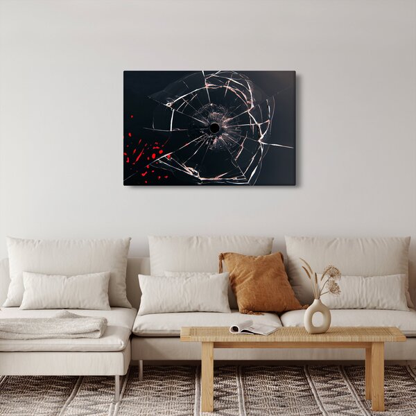 Abstraktný obraz - rozbité sklo (90x60 cm)