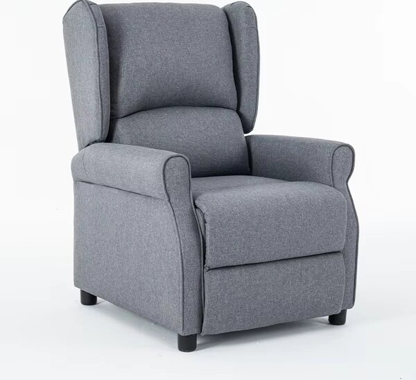 Polohovateľné TV kreslo STILO — látka, sivá, nosnosť 130 kg