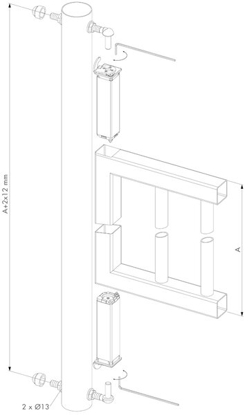LOCINOX ® Samozatvárací pružinový záves, 90°, nastaviteľný 1D, nerez