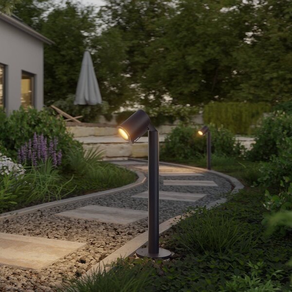 LED podlahové svietidlo STEINEL Way C, čierne, hliník, IP65, RGBWW, Čierna, Hliník, Moderný, Vonkajčie stĺpové osvetlenie