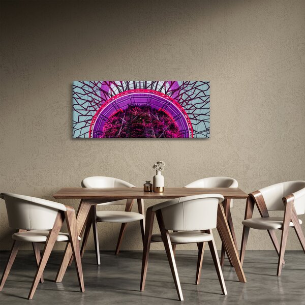 Abstraktný obraz - fialové vetvy (120x50 cm)