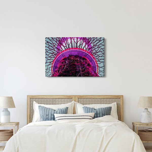 Abstraktný obraz - fialové vetvy (90x60 cm)