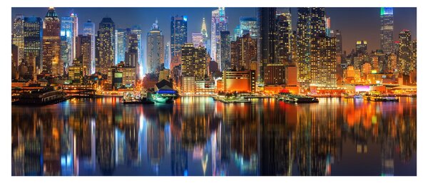 Obraz Manhattanu v noci (120x50 cm)