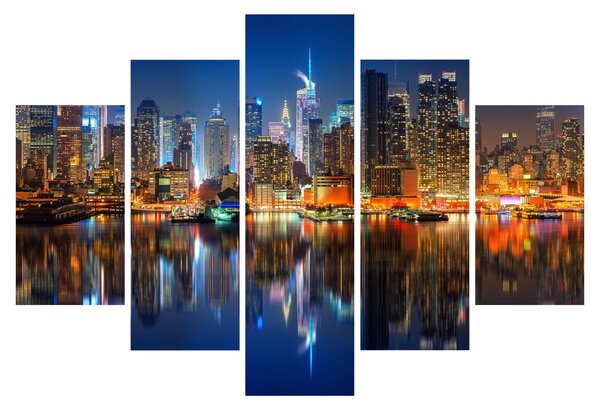 Obraz Manhattanu v noci (150x105 cm)