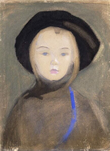 Schjerfbeck, Helene - Umelecká tlač Girl with Blue Ribbon, 1909, (30 x 40 cm)