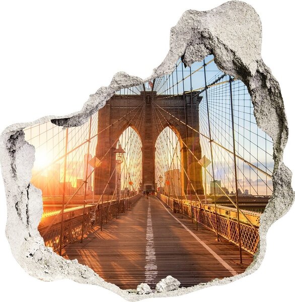Nálepka 3D diera samolepiaca Brooklyn bridge nd-p-87335557
