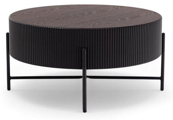 Kávový stolík Corbi 80 cm do obývačky - tmavý orech / čierny mat
