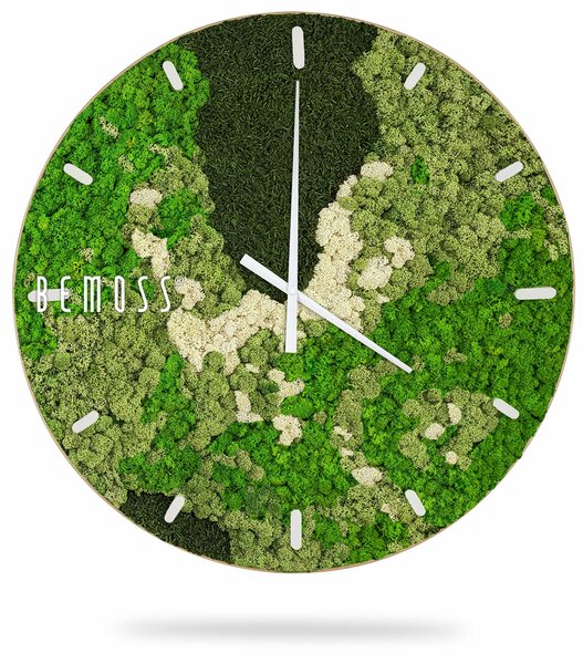 Machové hodiny BEMOSS® ORTHO GREEN s ciferníkom - Priemer 40 cm