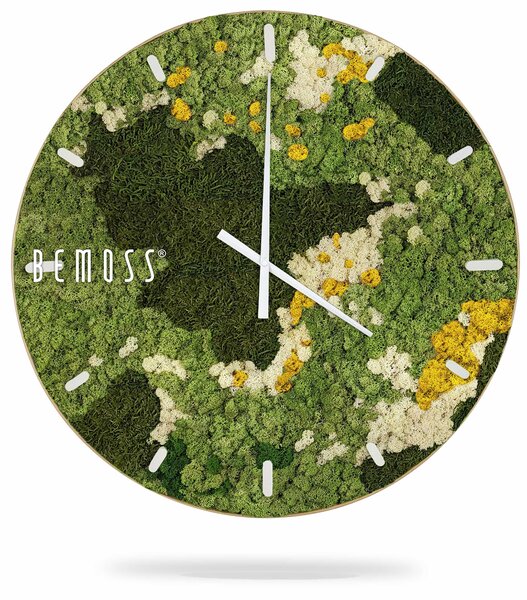 Machové hodiny BEMOSS® ORTHO YELLOW s ciferníkom - Priemer 40 cm