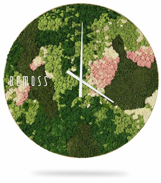 Machové hodiny BEMOSS® ORTHO PINK - Priemer 40 cm