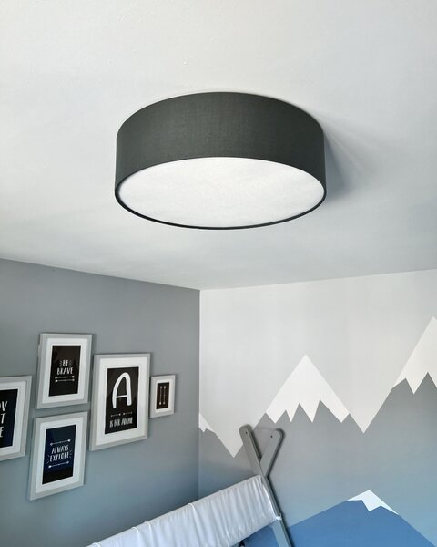Stropná lampa sivá zmes bavlny a polyesteru ø 45 cm na strop moderný boho štýl obývačka spálňa jedáleň
