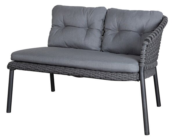 Cane-line Ukončovací 2-miestny ľavostranný diel Ocean, Cane-line, 113x85x73 cm, rám hliník, výplet lanko Soft Rope dark grey, bez podsedákov