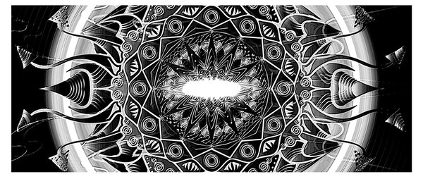 Obraz čiernobielych ornamentov (120x50 cm)
