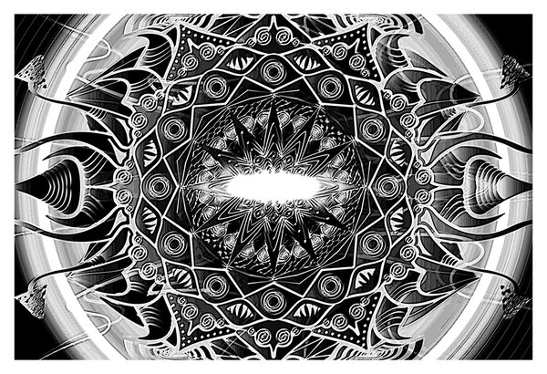 Obraz čiernobielych ornamentov (90x60 cm)