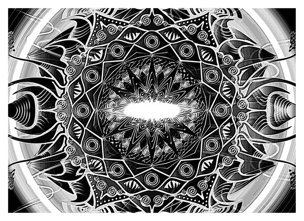 Obraz čiernobielych ornamentov (70x50 cm)