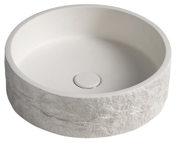 Sapho Sapho, ISPIR betónové umývadlo vrátane odtoku, 40cm, biely pieskovec, AR474