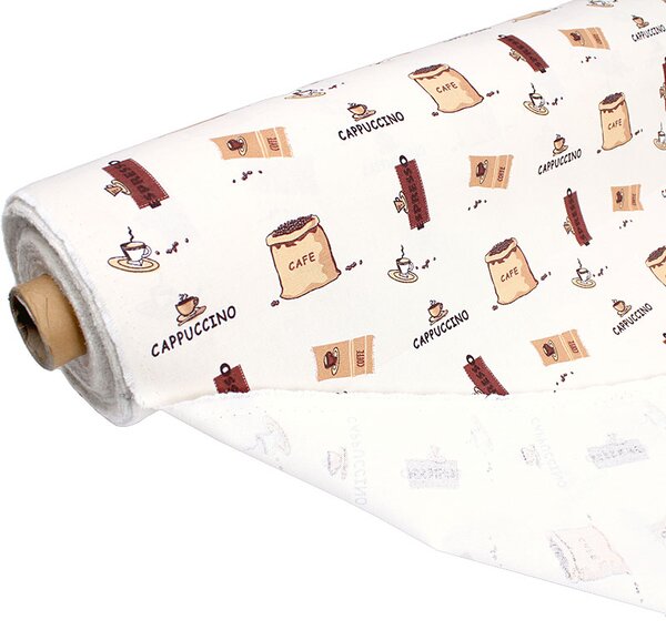 Látka na šitie 140cm Cafe Cappuccino (bavlnená látka metráž s jedným pevným krajom)