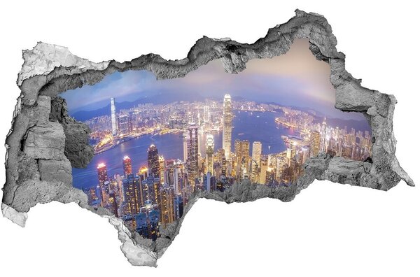 Fototapeta diera na stenu 3D Hong kong panoráma