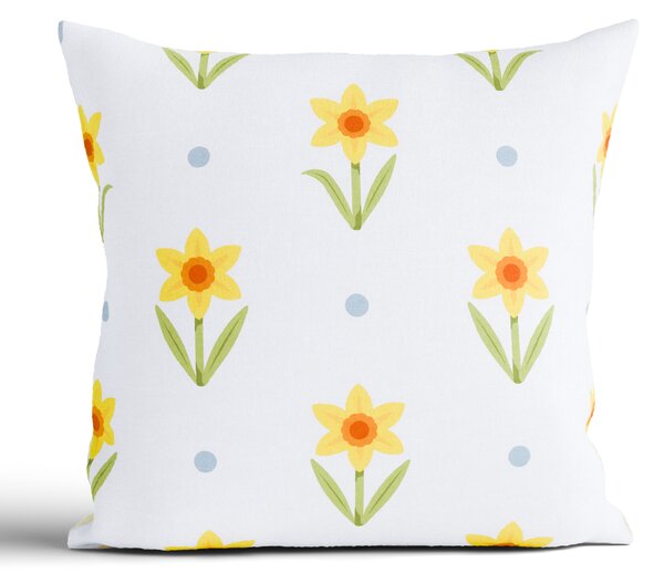 Bavlnená obliečka na vankúš Renforcé 40 × 40 cm - Narcis bieložlté
