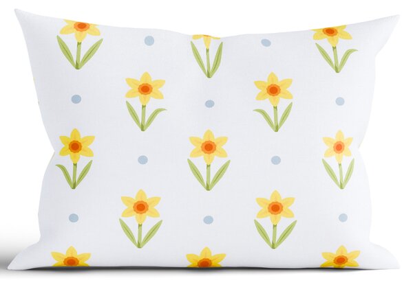 Bavlnená obliečka na vankúš Renforcé 40 × 60 cm - Narcis bieložlté