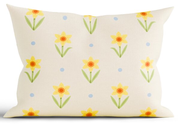 Bavlnená obliečka na vankúš Renforcé 40 × 60 cm - Narcis bieložlté