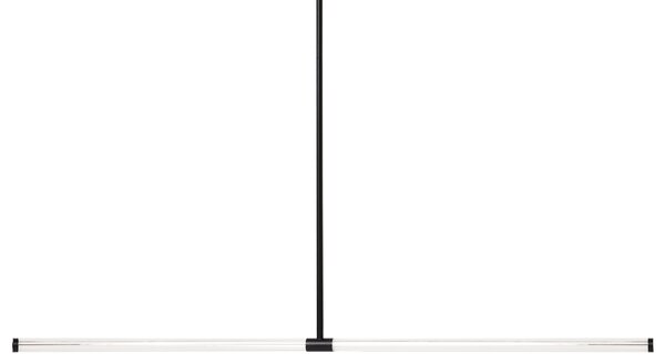 Závesné LED svietidlo čierne kovové lineárne moderný minimalistický štýl kuchyňa jedáleň