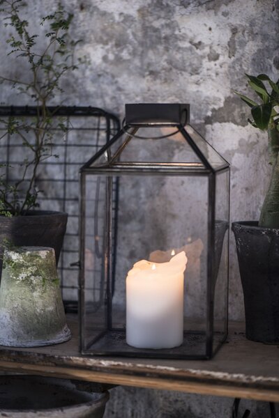 Sklenený lampáš Norr Black 25,5 cm