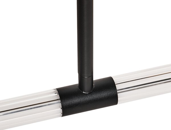 Závesné LED svietidlo čierne kovové lineárne moderný minimalistický štýl kuchyňa jedáleň