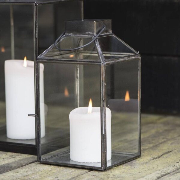 Sklenený lampáš Norr Black 25,5 cm