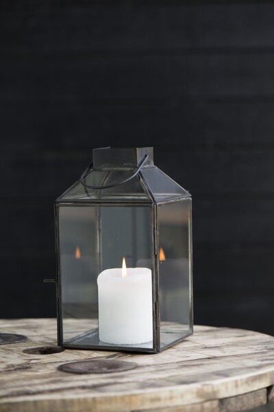 Sklenený lampáš Norr Black 25,5 cm