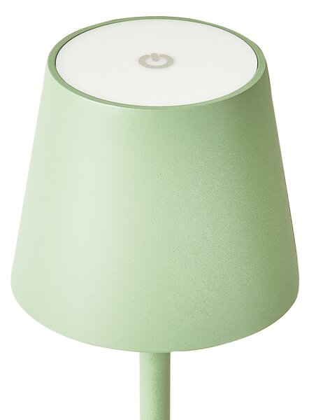Stolná lampa svetlozelená hliníková s dotykovým vypínačom nabíjanie cez USB kábel bezdrôtová moderný štýl interiér exteriér