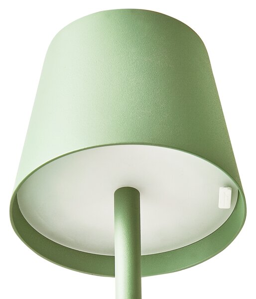 Stolná lampa svetlozelená hliníková s dotykovým vypínačom nabíjanie cez USB kábel bezdrôtová moderný štýl interiér exteriér