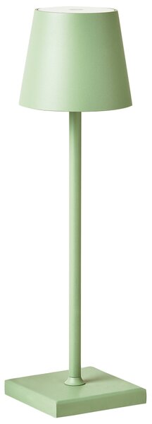 Stolná lampa svetlozelená hliníková s dotykovým vypínačom nabíjanie cez USB kábel bezdrôtová moderný štýl interiér exteriér