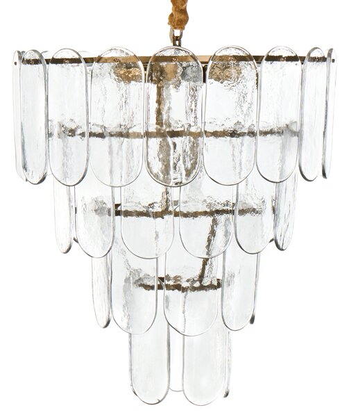 Luster mosadzný kov sklo ⌀ 48 cm závesná lampa sklenený glamour štýl obývačka spálňa