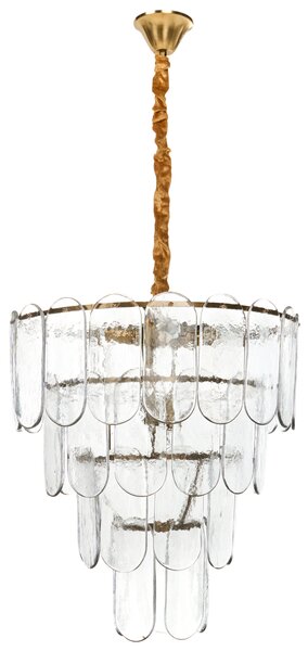 Luster mosadzný kov sklo ⌀ 48 cm závesná lampa sklenený glamour štýl obývačka spálňa
